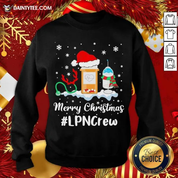Good Nurse Santa Vaccine Merry Christmas Lpn Crew Shirt - Image 2