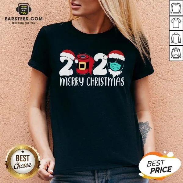 Good Santa Face Mask Merry Quarantine Christmas 2020 Shirt - Image 3