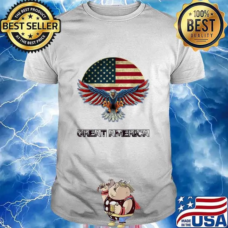 Great America Trump Falcon Eagle American Flag Shirt