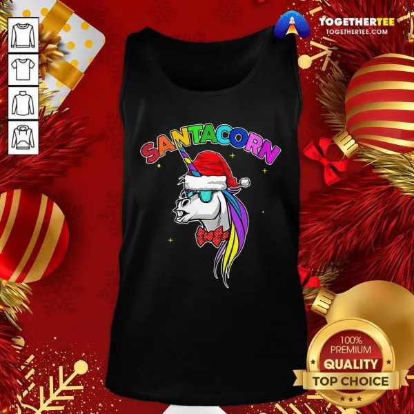 Great Santacorn Unicorn Santa Hat Christmas Shirt - Image 3