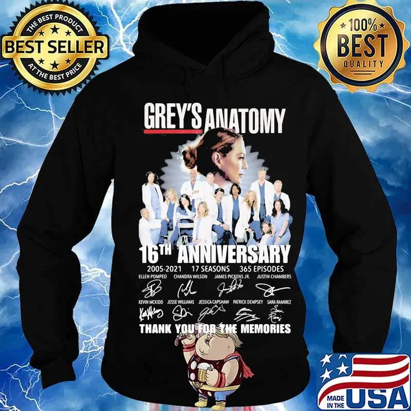 Grey’s Anatomy 16th Anniversary Birthday Thank For The Memories Signature Shirt Hoodie
