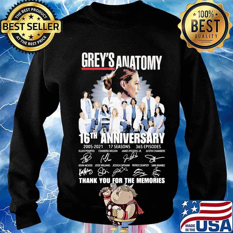 Grey’s Anatomy 16th Anniversary Birthday Thank For The Memories Signature Shirt Sweater