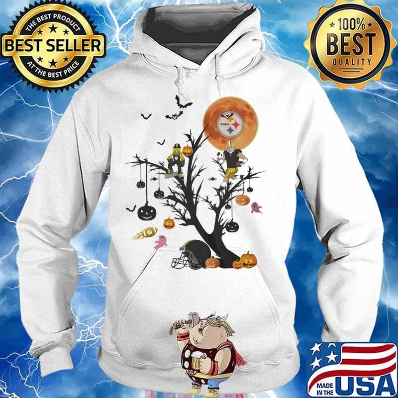 Happy halloween tree pittsburgh steelers moon s Hoodie