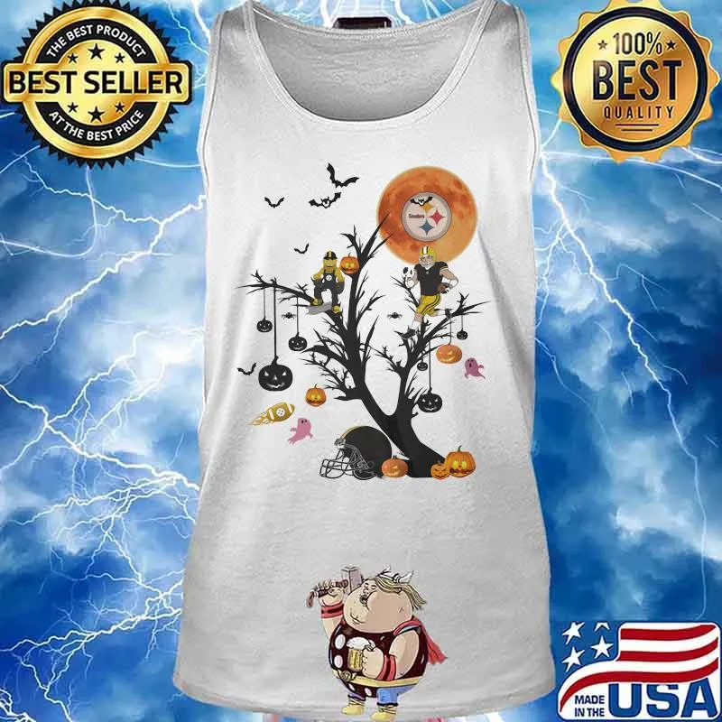 Happy halloween tree pittsburgh steelers moon s Tank top