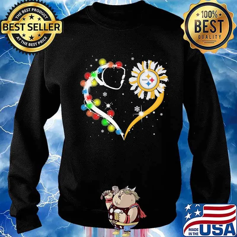 Heart Flower Sparkling Lights Steelers Shirt Sweater