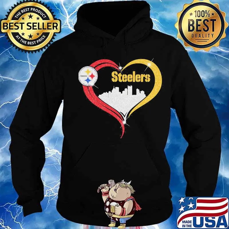 Heart Red Gold Steelers City Shirt Hoodie