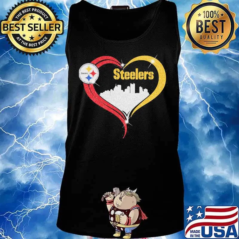Heart Red Gold Steelers City Shirt Tank top