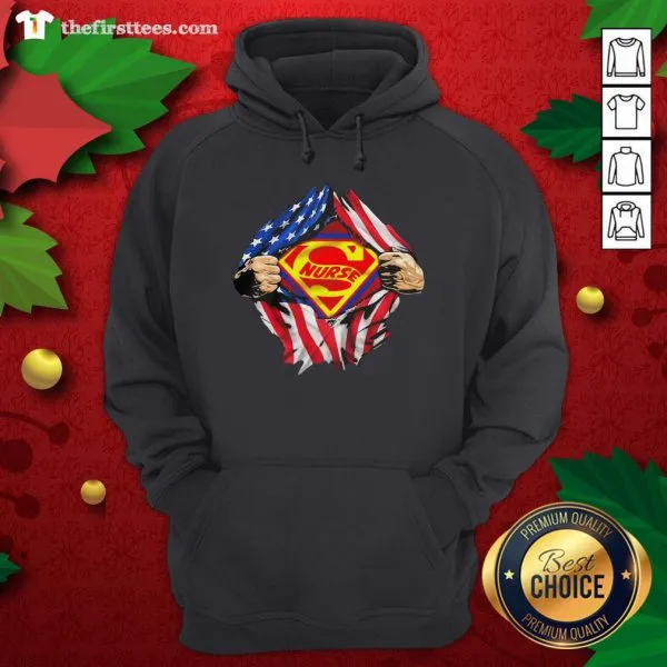 Nice Blood Inside Me Super Nurse American Flag Shirt - Image 5