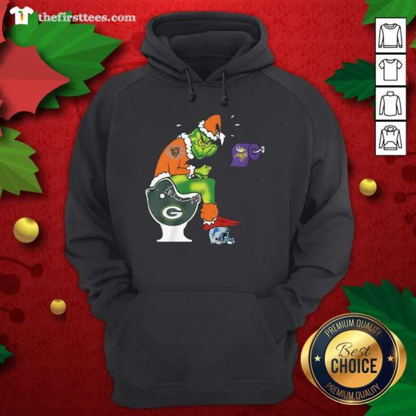 Nice The Grinch Chicago Bears Shit On Toilet Green Bay Packers Christmas Shirt - Image 5