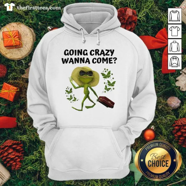 Funny Going Crazy Wanna Come Frog Butterflies Shirt - Image 5