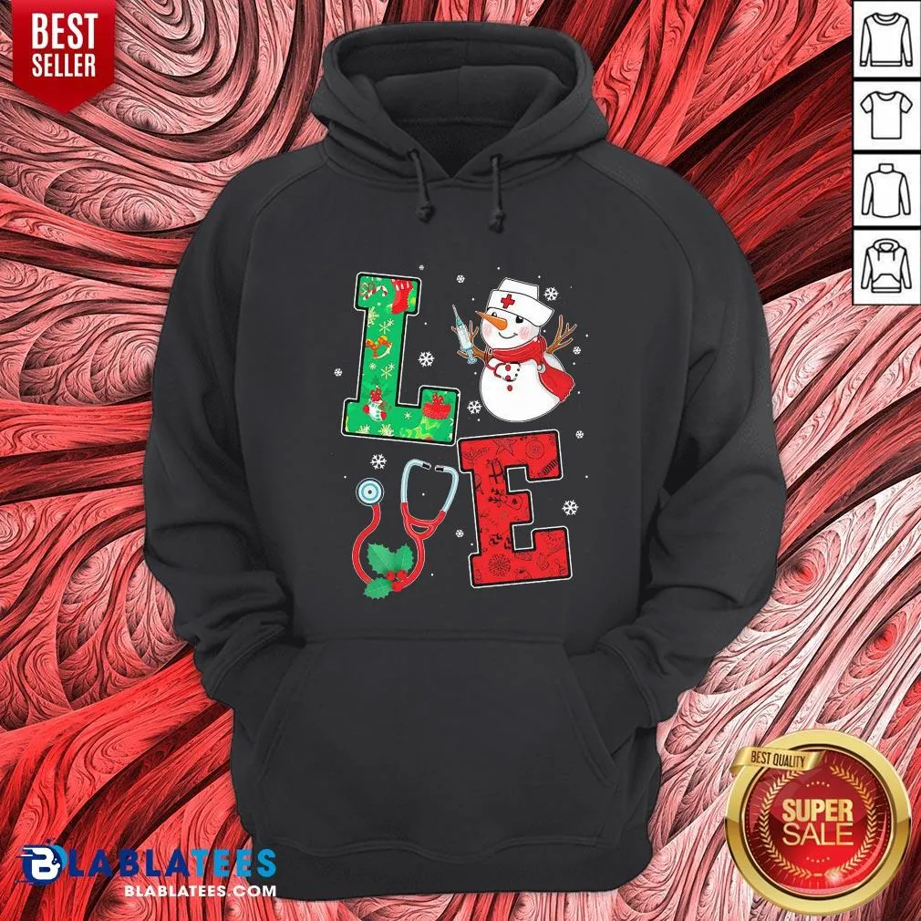 Original Nurse Snowman Love Christmas Shirt - Image 5