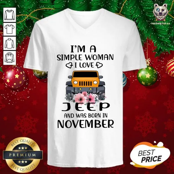 Hot Im A Simple Woman I Love Jeep And Was Born In November Shirt - Image 2