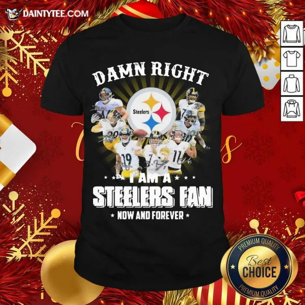 Hot So Damn Right I Am A Pittsburgh Steelers Fan Now And Forever Signature Shirt
