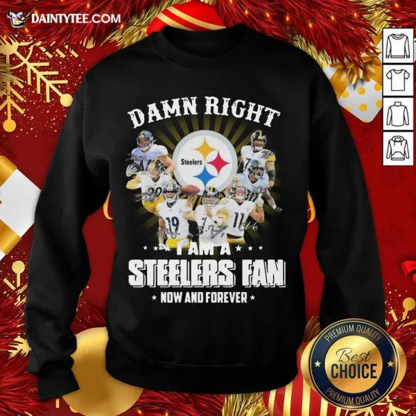 Hot So Damn Right I Am A Pittsburgh Steelers Fan Now And Forever Signature Shirt - Image 2