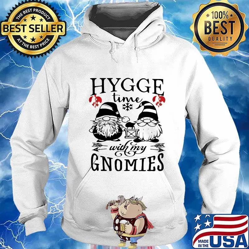 Hygge Time With Gnomies Merry Xmas Shirt Hoodie