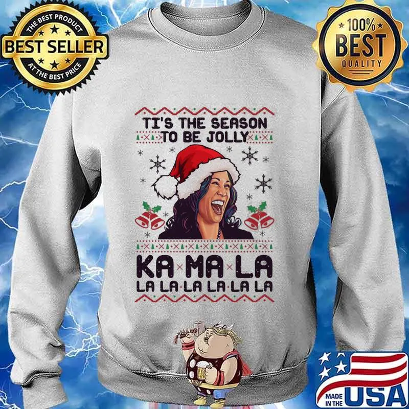 It's the season to be jolly kamala harris la la la ugly christmas s Sweater