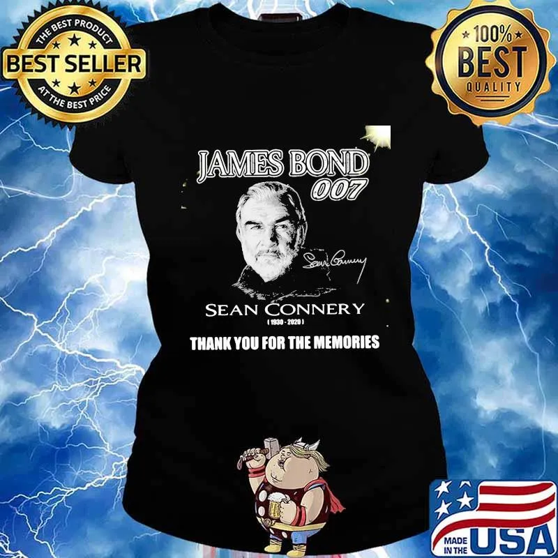 James bond 007 sean connery 1930 2020 thank you for the memories signature s Ladies tee