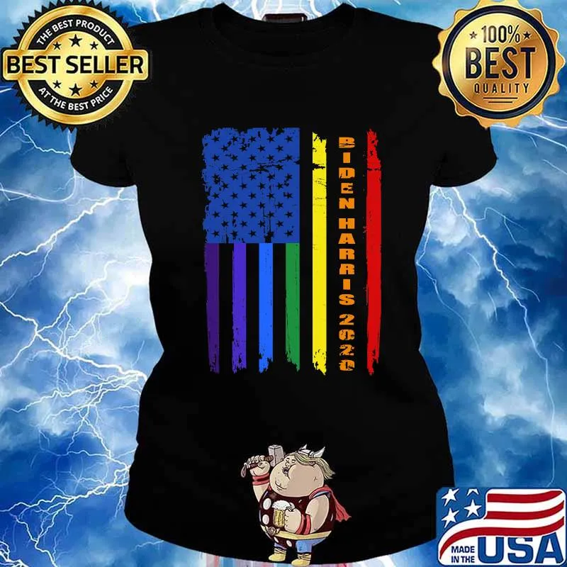 Joe Biden Kamala Harris 2020 LGBTQ American Flag Shirt Ladies tee