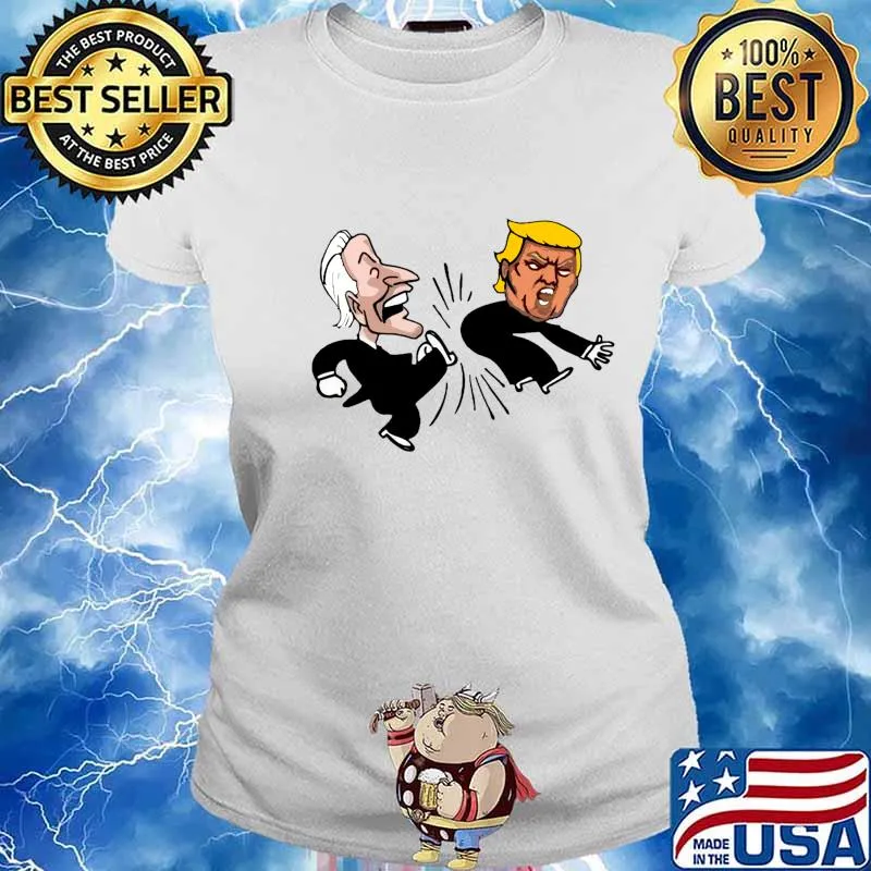 Joe Biden Kick Donald Trump Election Campaign Vote For President Shirt Ladies tee