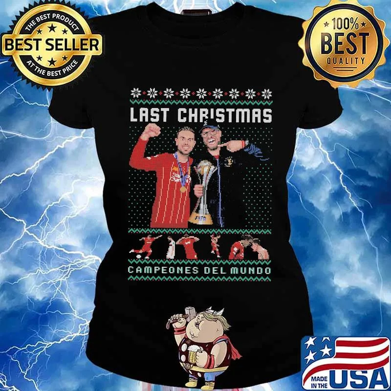 Last christmas campeones del mundo liverpool ugly s Ladies tee