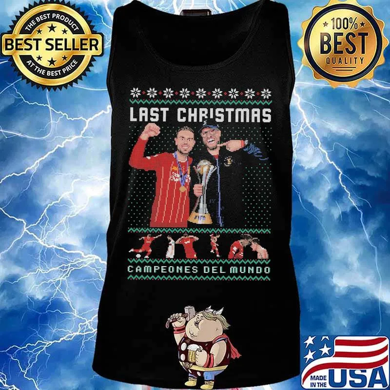 Last christmas campeones del mundo liverpool ugly s Tank top