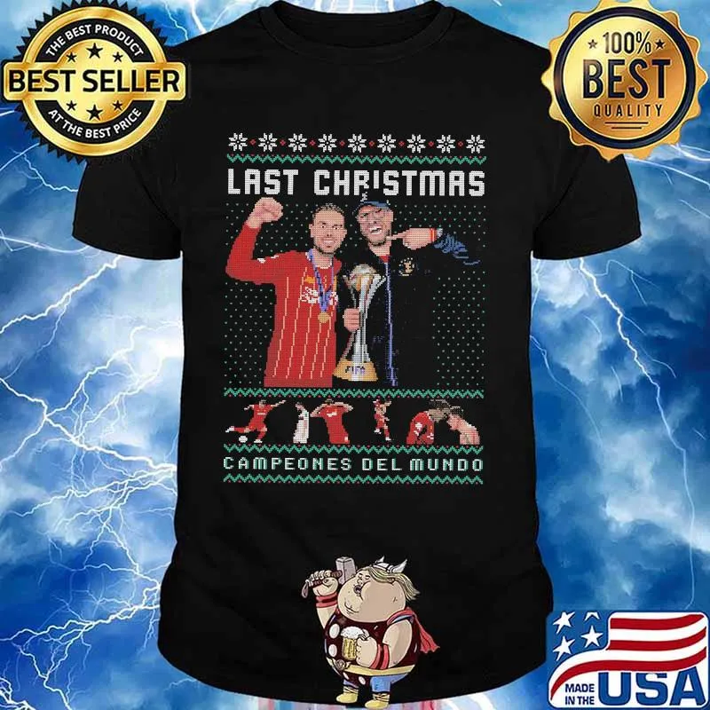 Last christmas campeones del mundo liverpool ugly shirt