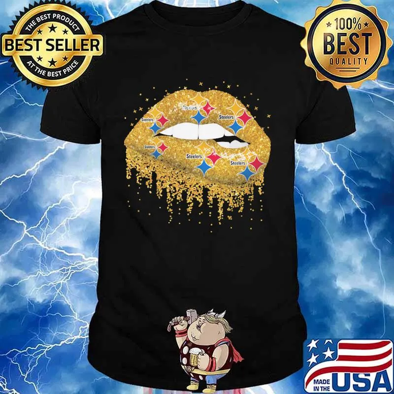 Lips pittsburgh steelers logo diamond shirt