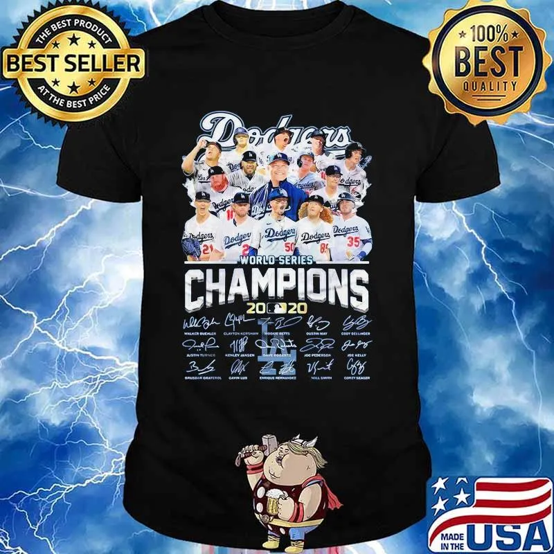 Los angeles dodgers world series champions 2020 signatures shirt
