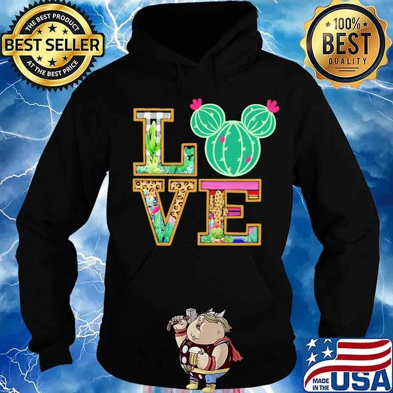 Love mickey mouse cactus leopard s Hoodie