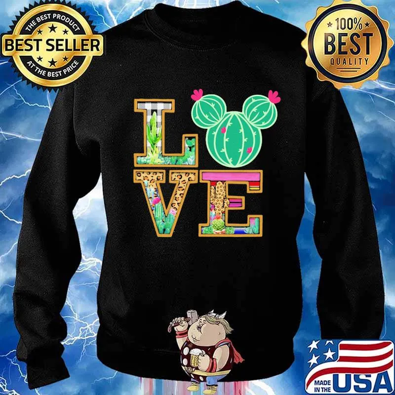 Love mickey mouse cactus leopard s Sweater