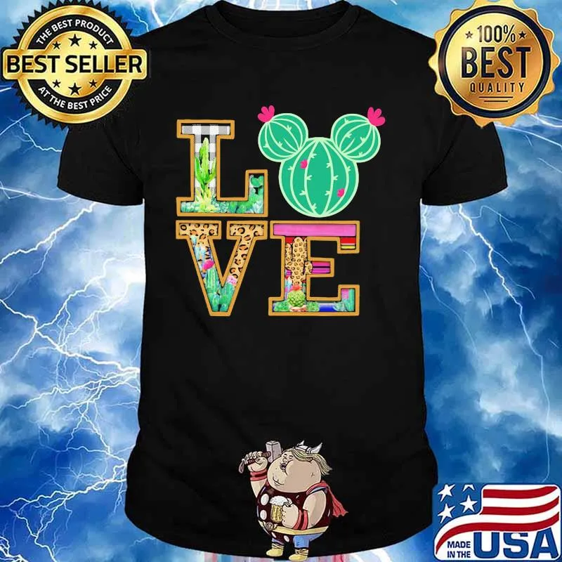 Love mickey mouse cactus leopard shirt