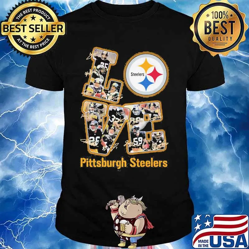 Love pittsburgh steelers signatures shirt