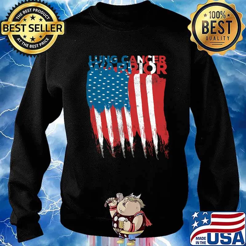 Lung Cancer Survivor Fun Power Flag Carcinoma Warr Shirt Sweater