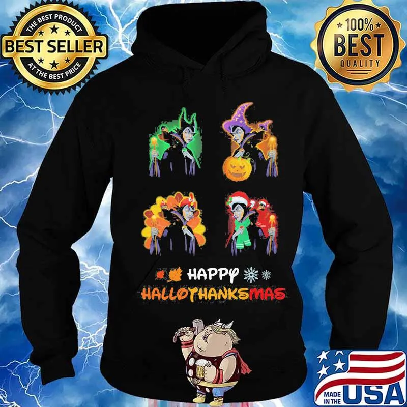 Maleficent happy hallothanksmas halloween thanksgiving christmas s Hoodie