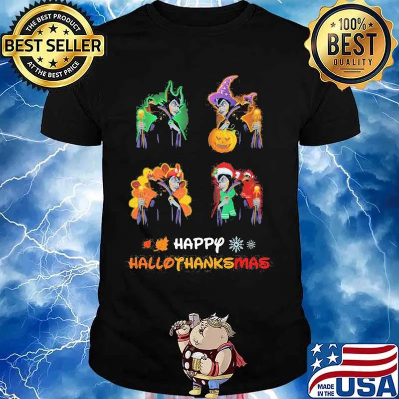 Maleficent happy hallothanksmas halloween thanksgiving christmas shirt