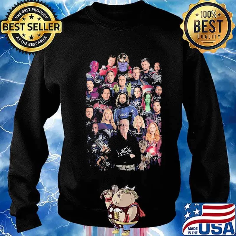 Marvel heroes stan lee signatures s Sweater