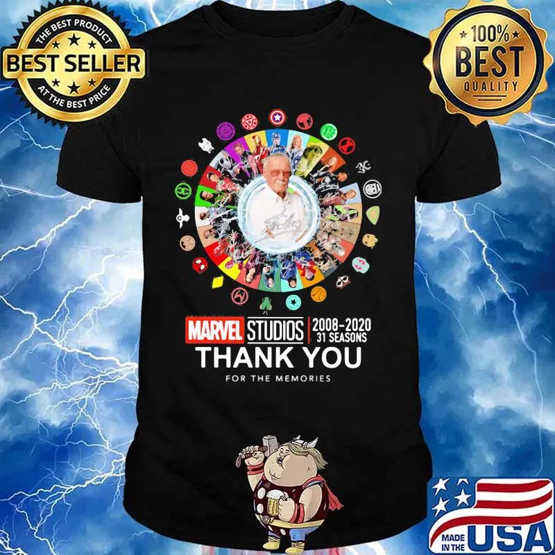 Marvel studios 2008 2020 31 seasons thank you for the memories shirt
