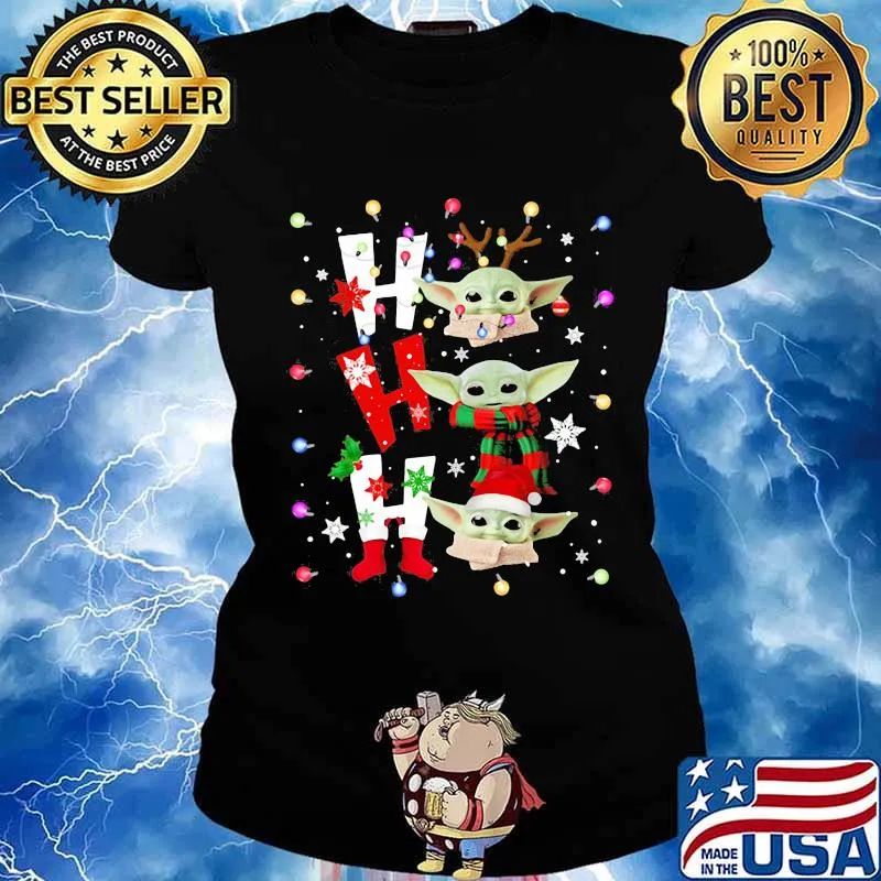 Merry christmas baby yoda ho ho ho s Ladies tee
