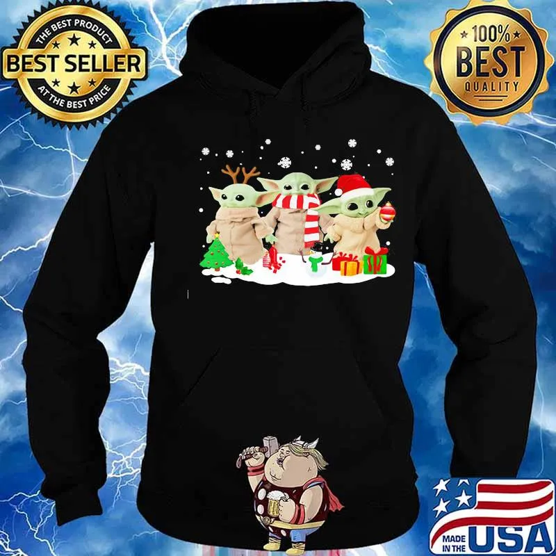 Merry christmas baby yoda snow vintage s Hoodie