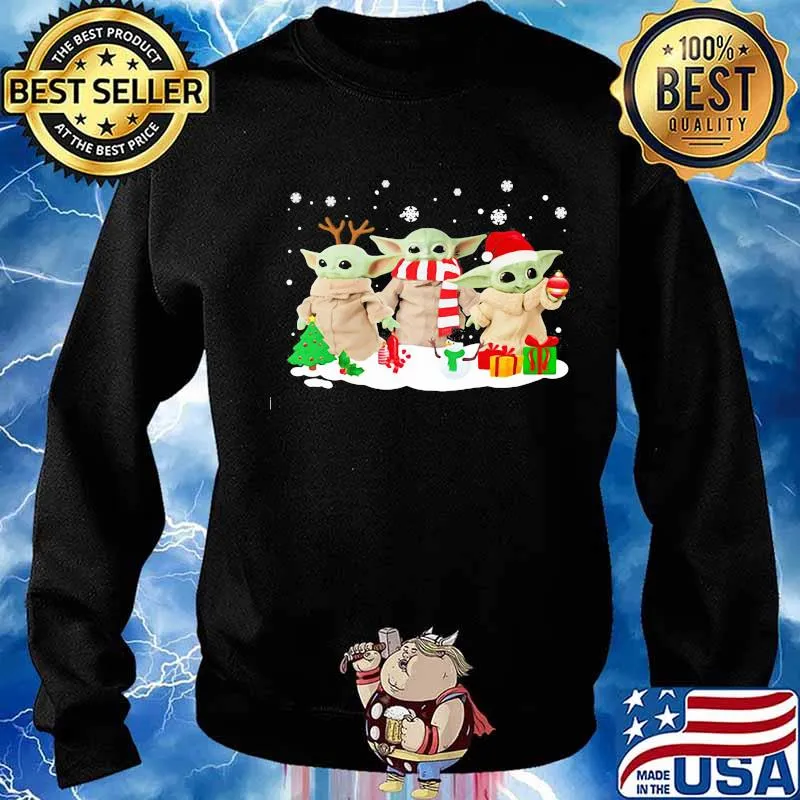 Merry christmas baby yoda snow vintage s Sweater