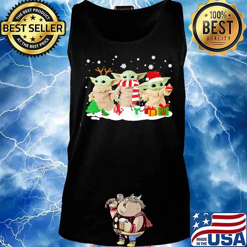 Merry christmas baby yoda snow vintage s Tank top
