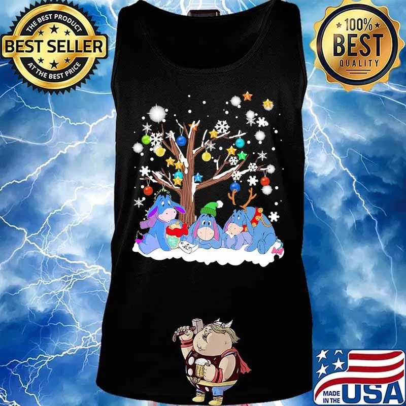 Merry christmas eeyore donkey snow s Tank top