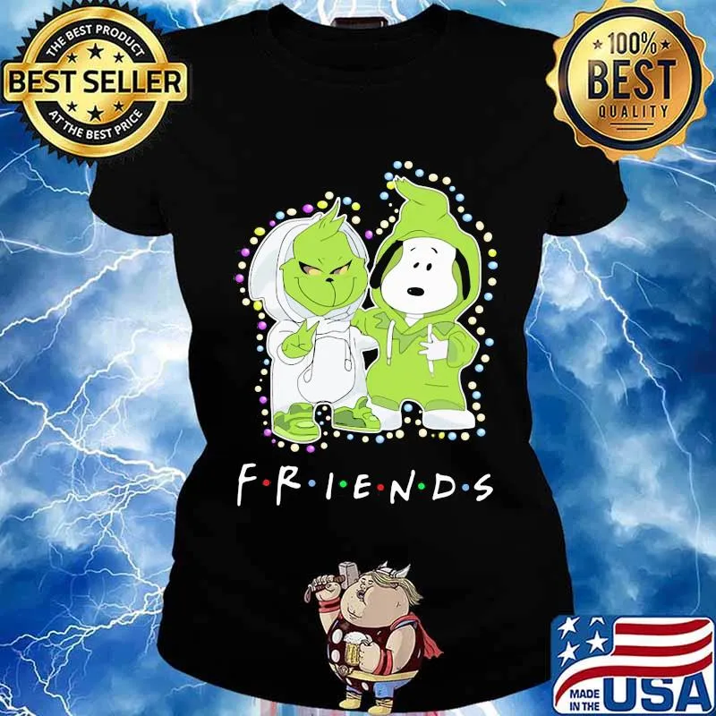 Merry christmas grinch and snoopy friends s Ladies tee