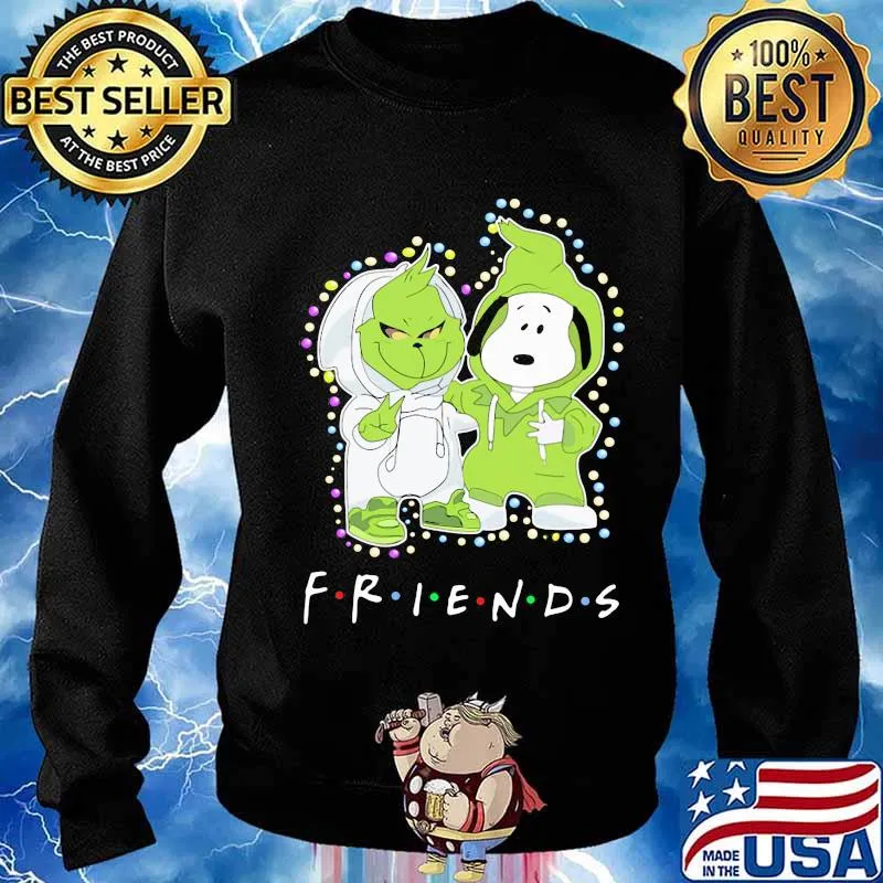 Merry christmas grinch and snoopy friends s Sweater