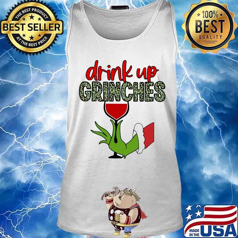 Merry christmas grinch drink up grinches leopard s Tank top