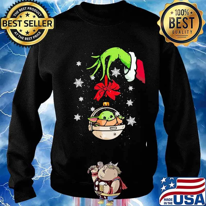 Merry christmas grinch holding baby yoda s Sweater