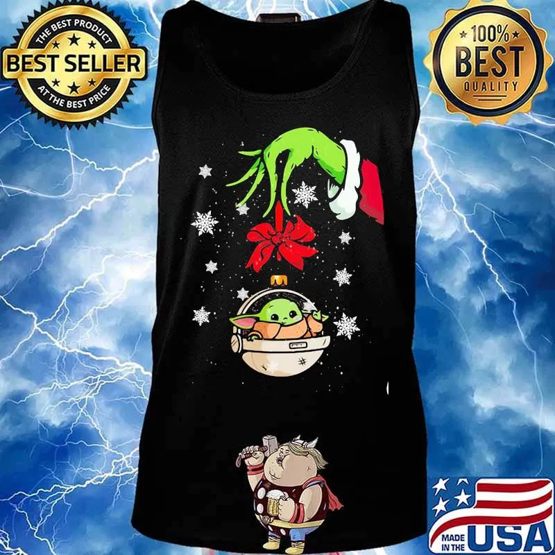 Merry christmas grinch holding baby yoda s Tank top
