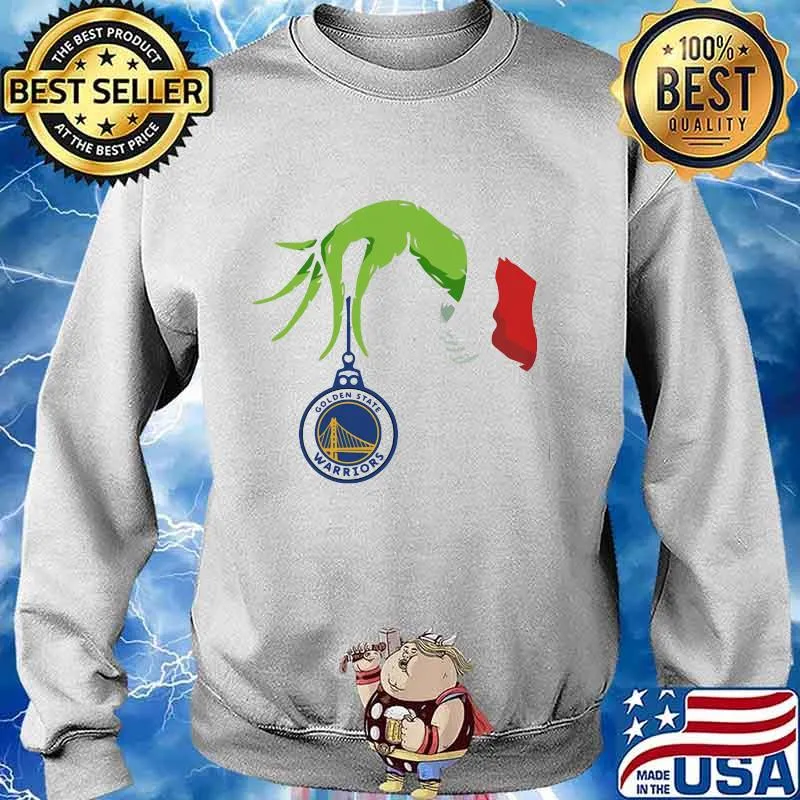 Merry christmas grinch holding golden state warriors logo s Sweater