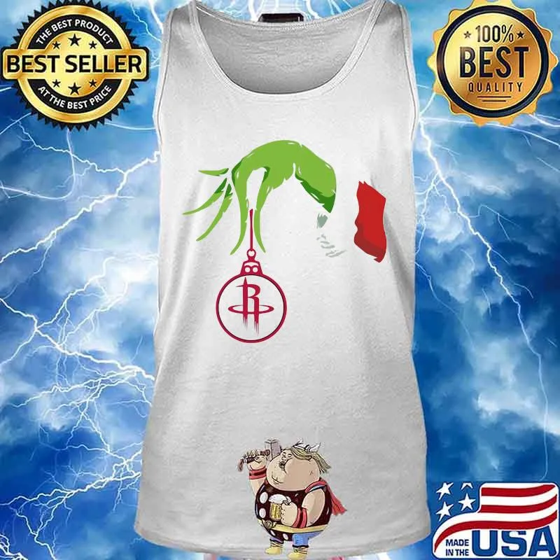 Merry christmas grinch holding houston rockets logo s Tank top