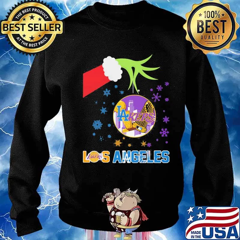 Merry christmas grinch holding los angeles lakers s Sweater